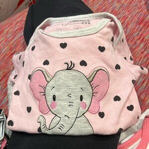 6-9m baby girl elephant shirt and pant set